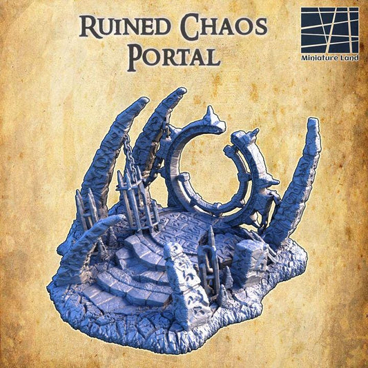 Ruined Chaos Portal, Miniature Land | Dungeons and Dragons | Pathfinder | Table Top RPG | 3D Printed Model