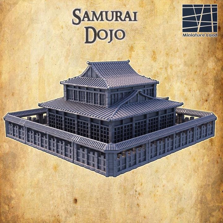 Samurai Dojo, Miniature Land | Dungeons and Dragons | Pathfinder | Table Top RPG | 3D Printed Model