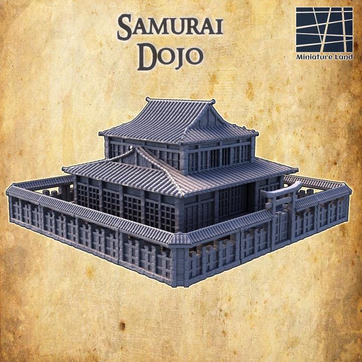 Samurai Dojo, Miniature Land | Dungeons and Dragons | Pathfinder | Table Top RPG | 3D Printed Model