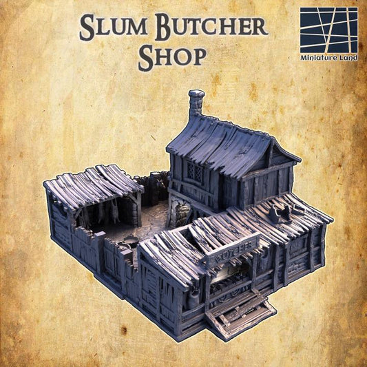 Slum District Butcher, Miniature Land | Dungeons and Dragons | Pathfinder | Table Top RPG | 3D Printed Model
