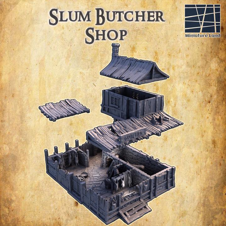 Slum District Butcher, Miniature Land | Dungeons and Dragons | Pathfinder | Table Top RPG | 3D Printed Model