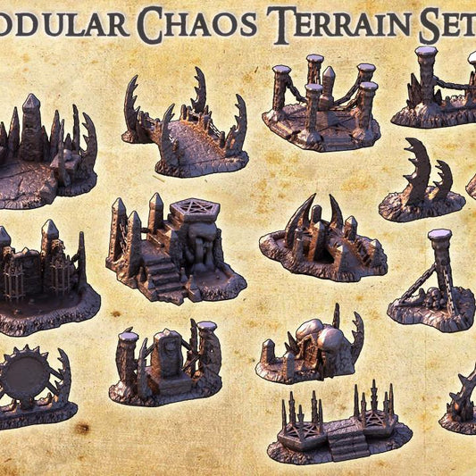 Chaos Terrain Scatter, Miniature Land | Dungeons and Dragons | Pathfinder | Table Top RPG | 3D Printed Model