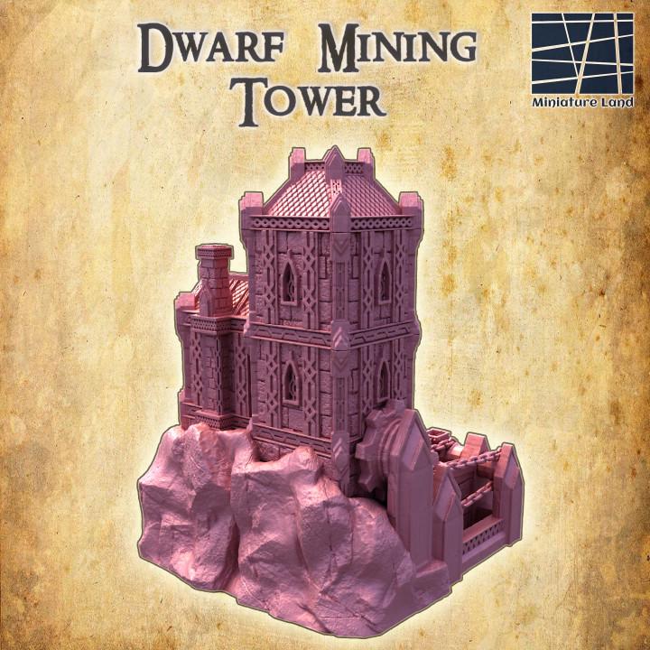 Dwarf Mining Tower, Miniature Land | Dungeons and Dragons | Pathfinder | Table Top RPG | 3D Printed Model