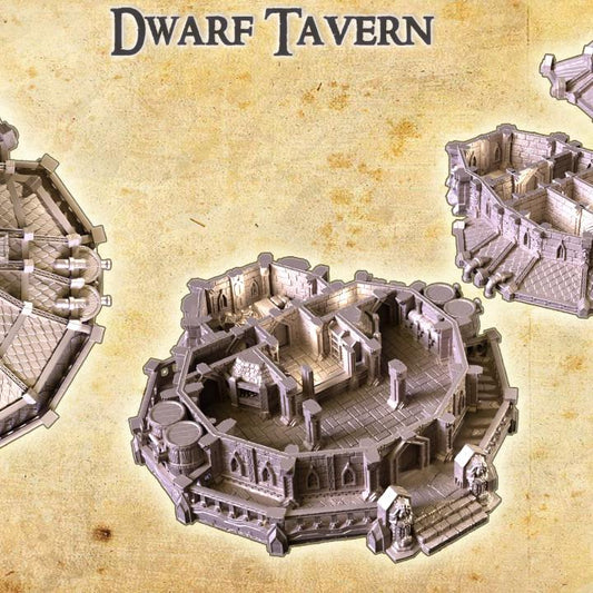 Dwarven Tavern, Miniature Land | Dungeons and Dragons | Pathfinder | Table Top RPG | 3D Printed Model