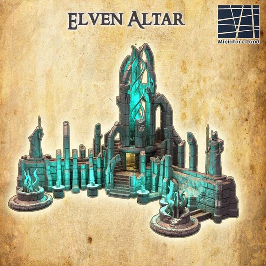Elvish Altar, Miniature Land | Dungeons and Dragons | Pathfinder | Table Top RPG | 3D Printed Model
