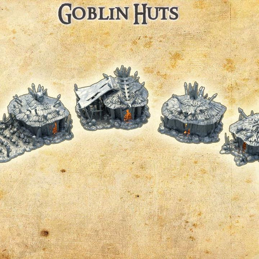 Goblin Huts, Miniature Land | Dungeons and Dragons | Pathfinder | Table Top RPG | 3D Printed Model