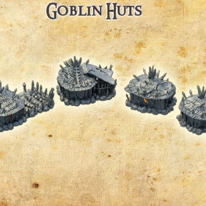 Goblin Huts, Miniature Land | Dungeons and Dragons | Pathfinder | Table Top RPG | 3D Printed Model