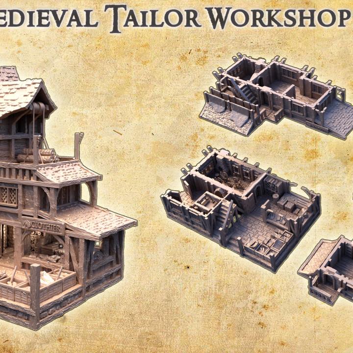 Medieval Tailor Workshop, Miniature Land | Dungeons and Dragons | Pathfinder | Table Top RPG | 3D Printed Model