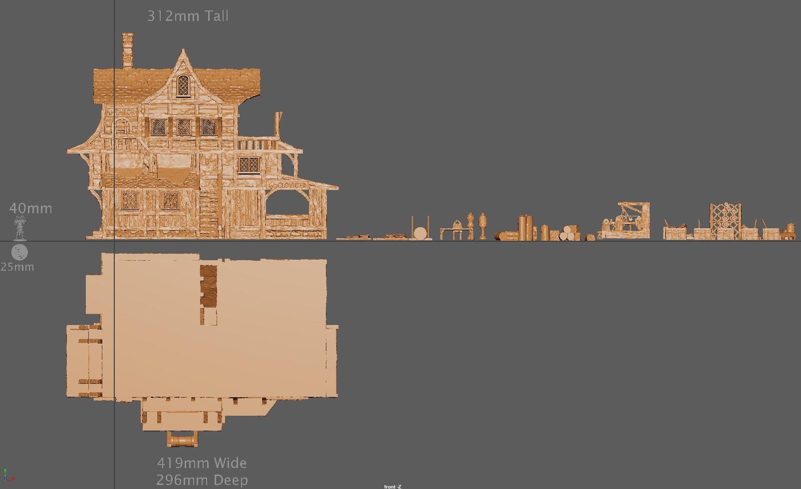 Medieval Tailor Workshop, Miniature Land | Dungeons and Dragons | Pathfinder | Table Top RPG | 3D Printed Model