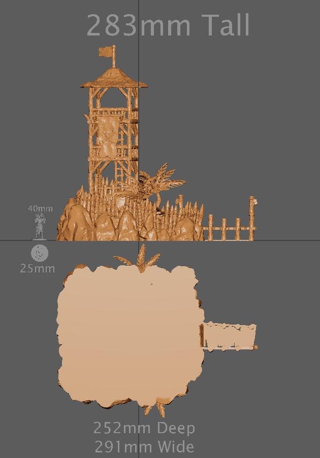 Pirate Watch Tower, Miniature Land | Dungeons and Dragons | Pathfinder | Table Top RPG | 3D Printed Model