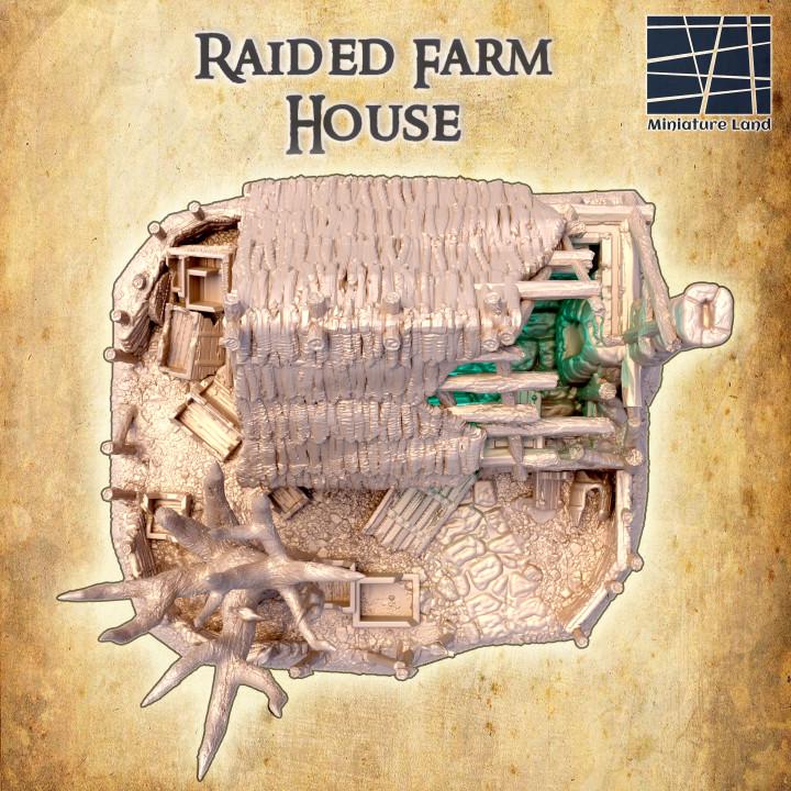 Raided Farm House, Miniature Land | Dungeons and Dragons | Pathfinder | Table Top RPG | 3D Printed Model