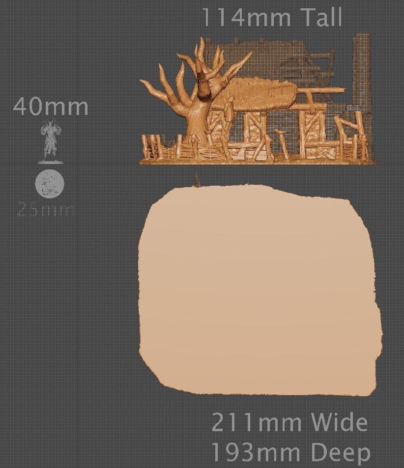 Raided Farm House, Miniature Land | Dungeons and Dragons | Pathfinder | Table Top RPG | 3D Printed Model