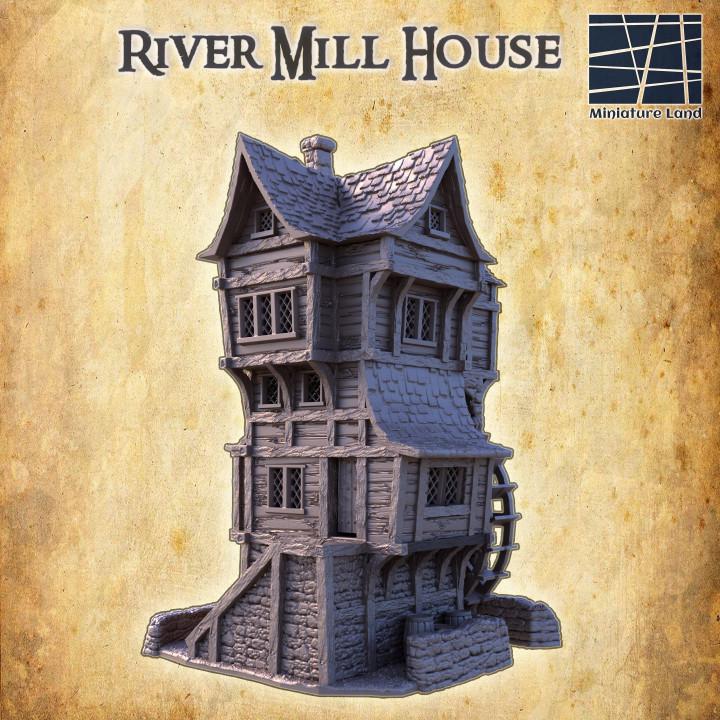 River Mill House, Miniature Land | Dungeons and Dragons | Pathfinder | Table Top RPG | 3D Printed Model