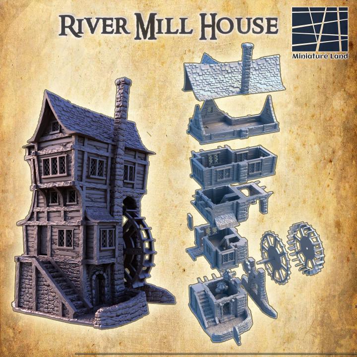 River Mill House, Miniature Land | Dungeons and Dragons | Pathfinder | Table Top RPG | 3D Printed Model