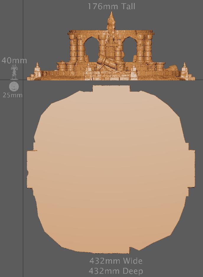 Old Round Altar, Miniature Land | Dungeons and Dragons | Pathfinder | Table Top RPG | 3D Printed Model