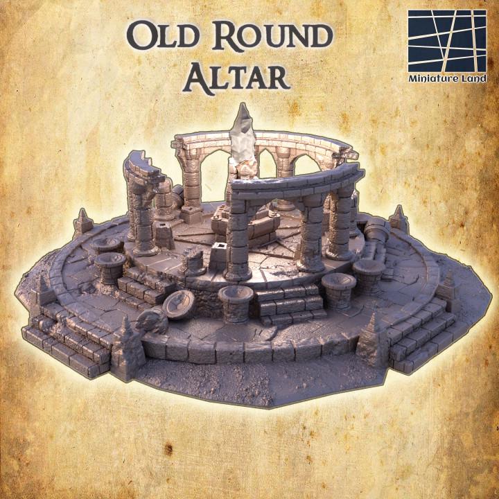 Old Round Altar, Miniature Land | Dungeons and Dragons | Pathfinder | Table Top RPG | 3D Printed Model