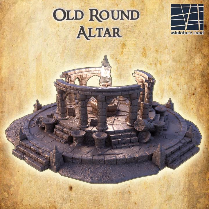 Old Round Altar, Miniature Land | Dungeons and Dragons | Pathfinder | Table Top RPG | 3D Printed Model