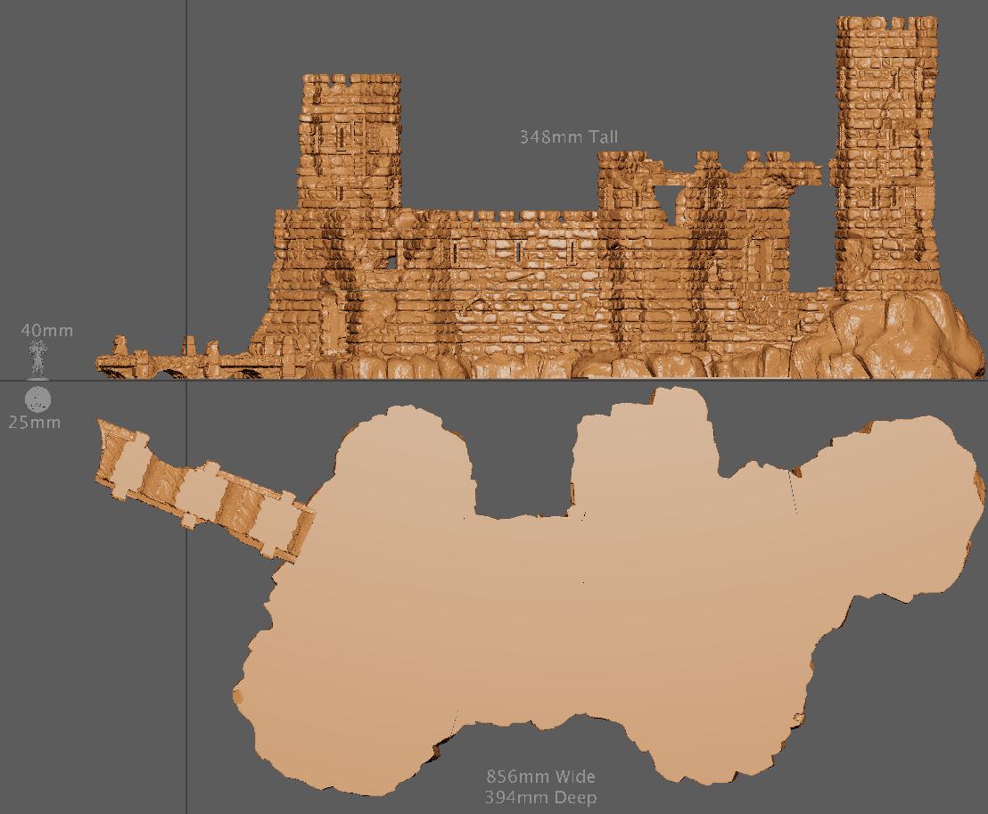 Ruined Seaside Fort, Miniature Land | Dungeons and Dragons | Pathfinder | Table Top RPG | 3D Printed Model
