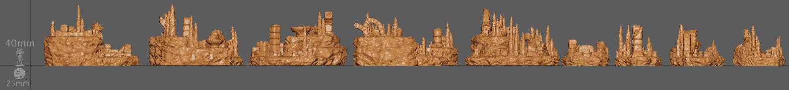Underground Ruins, Miniature Land | Dungeons and Dragons | Pathfinder | Table Top RPG | 3D Printed Model