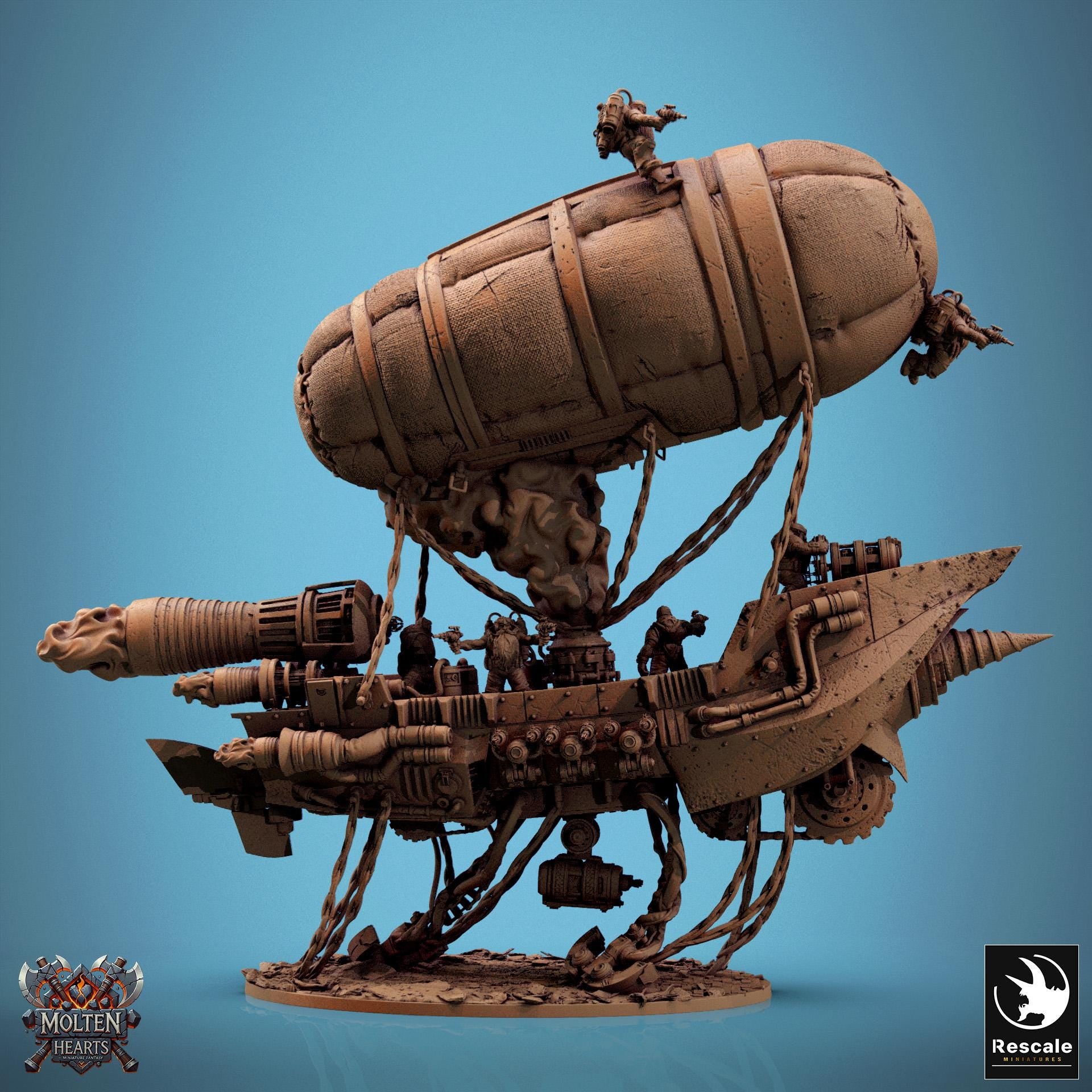 Drakarion Airship, Lord of the Print | Dungeons and Dragons | Pathfinder | Table Top RPG | 3D Printed Model