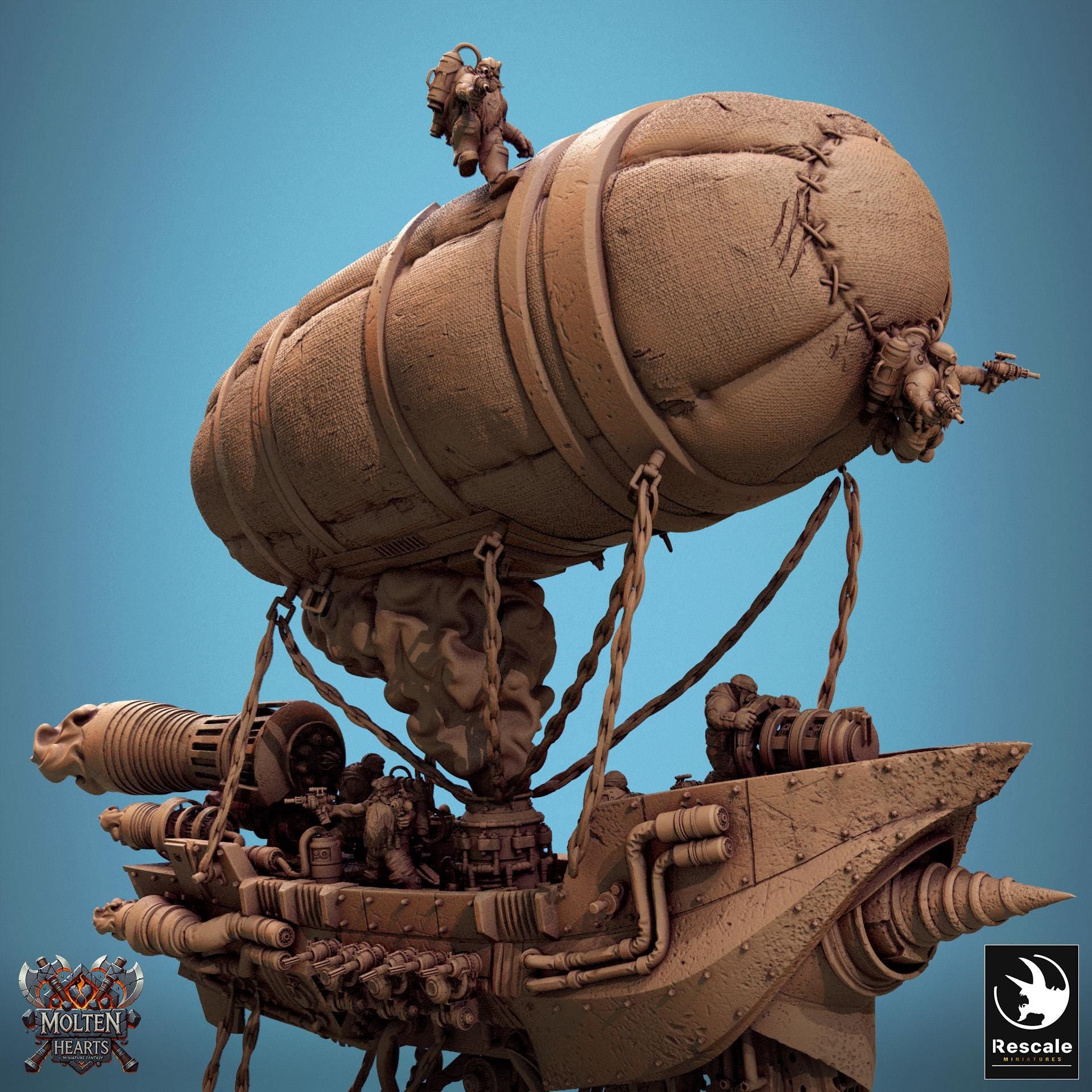 Drakarion Airship, Lord of the Print | Dungeons and Dragons | Pathfinder | Table Top RPG | 3D Printed Model