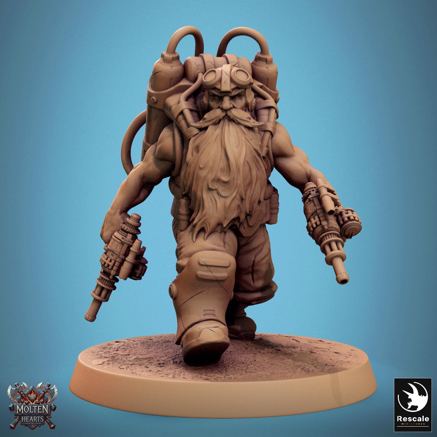Dwarf Steampunk Soldiers, Pack 1, Lord of the Print | Dungeons and Dragons | Pathfinder | Table Top RPG | 3D Printed Model