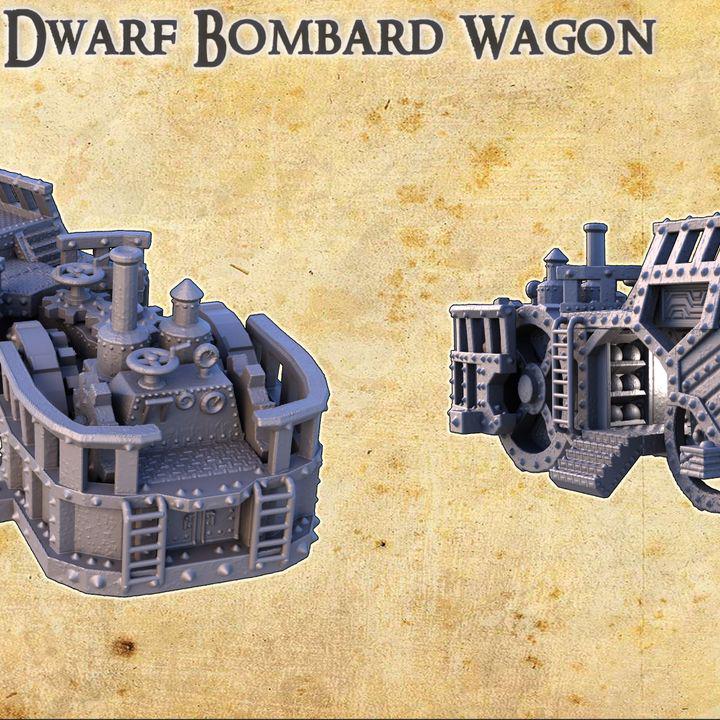 Dwarf Bombard Wagon, Miniature Land | Dungeons and Dragons | Pathfinder | Table Top RPG | 3D Printed Model