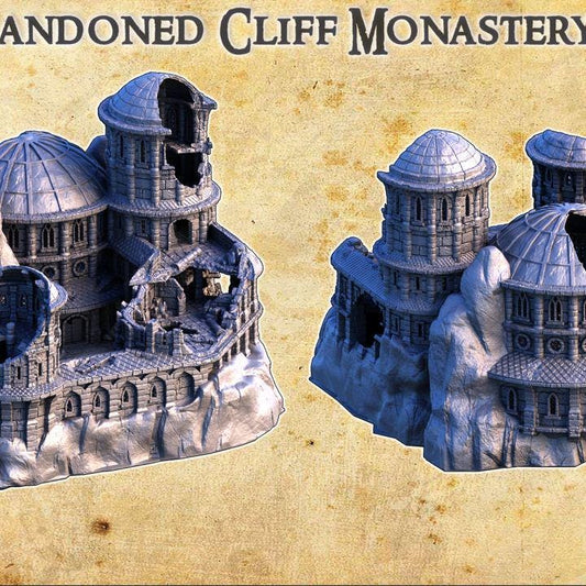 Abandoned Cliff Monastery, Miniature Land | Dungeons and Dragons | Pathfinder | Table Top RPG | 3D Printed Model