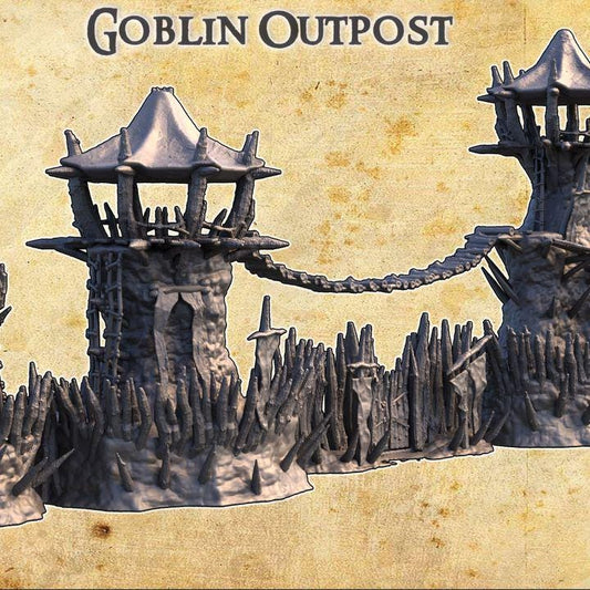 Goblin Outpost, Miniature Land | Dungeons and Dragons | Pathfinder | Table Top RPG | 3D Printed Model
