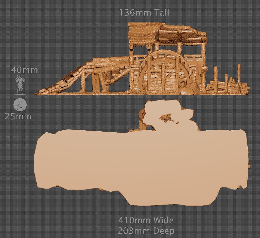 Ruined Sawmill, Miniature Land | Dungeons and Dragons | Pathfinder | Table Top RPG | 3D Printed Model