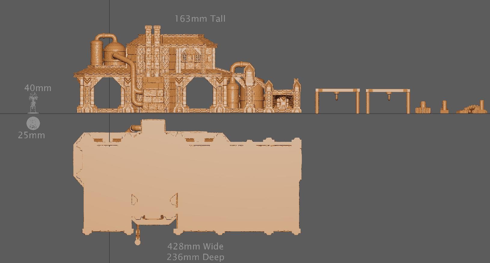 Dwarven Scrapyard, Miniature Land | Dungeons and Dragons | Pathfinder | Table Top RPG | 3D Printed Model