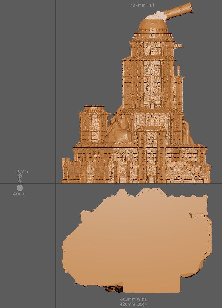 Dwarven Observatory, Miniature Land | Dungeons and Dragons | Pathfinder | Table Top RPG | 3D Printed Model