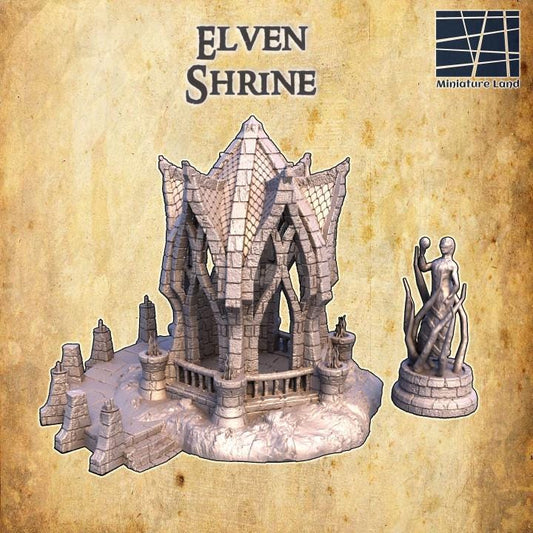 Elven Shrine, Miniature Land | Dungeons and Dragons | Pathfinder | Table Top RPG | 3D Printed Model