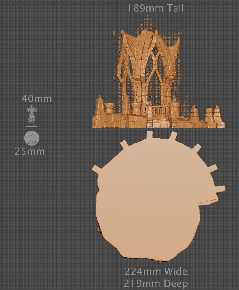 Elven Shrine, Miniature Land | Dungeons and Dragons | Pathfinder | Table Top RPG | 3D Printed Model