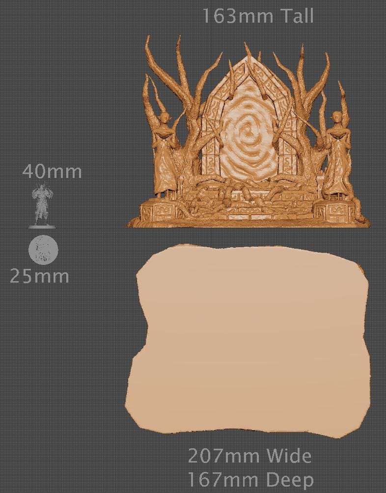 Elven Portal, Miniature Land | Dungeons and Dragons | Pathfinder | Table Top RPG | 3D Printed Model