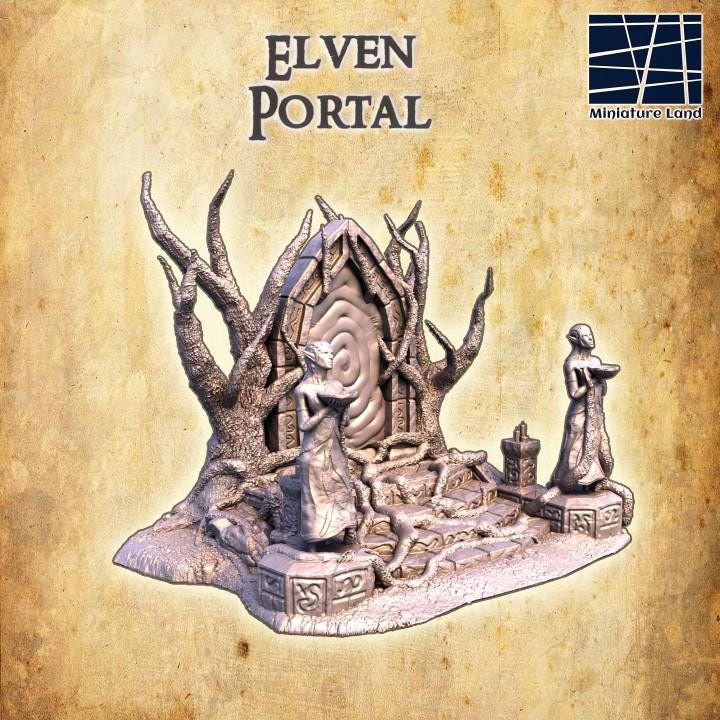 Elven Portal, Miniature Land | Dungeons and Dragons | Pathfinder | Table Top RPG | 3D Printed Model