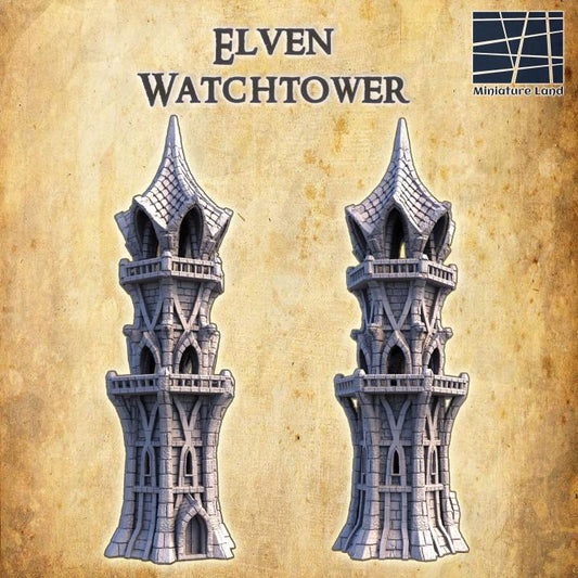 Elven Watchtower, Miniature Land | Dungeons and Dragons | Pathfinder | Table Top RPG | 3D Printed Model