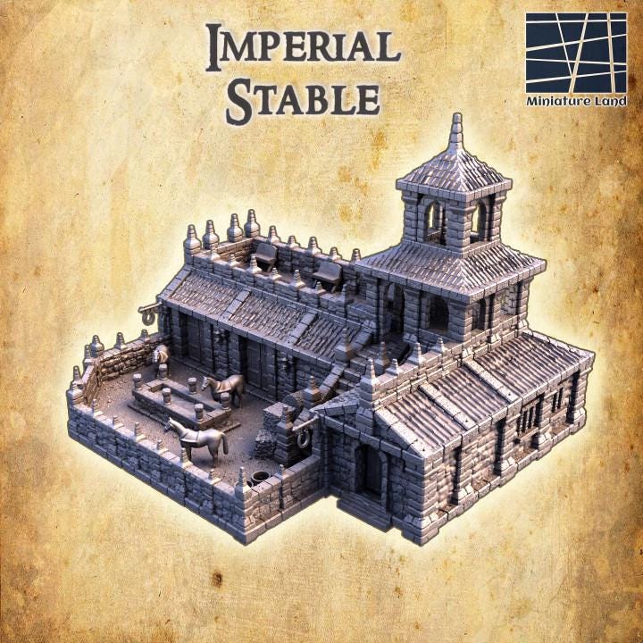 Imperial Stables, Miniature Land | Dungeons and Dragons | Pathfinder | Table Top RPG | 3D Printed Model