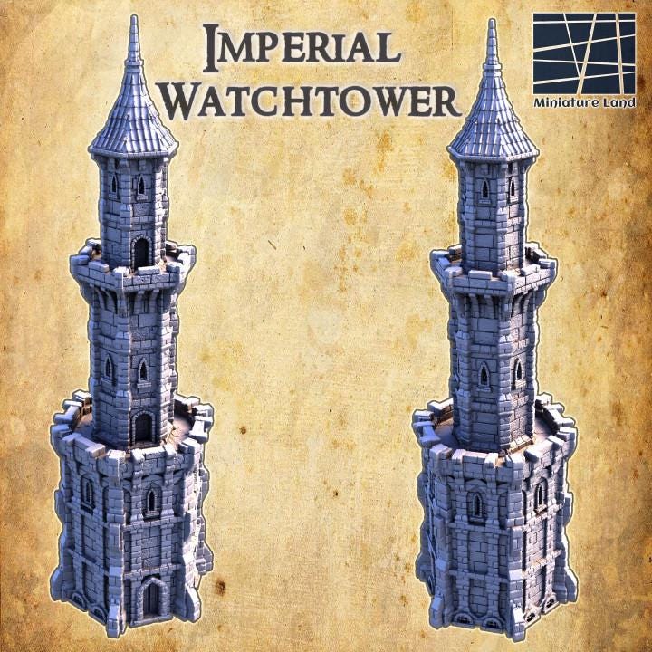 Imperial Watchtower, Miniature Land | Dungeons and Dragons | Pathfinder | Table Top RPG | 3D Printed Model