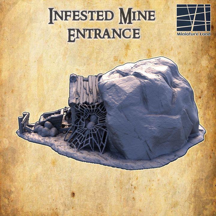 Infested Mine Entrance, Miniature Land | Dungeons and Dragons | Pathfinder | Table Top RPG | 3D Printed Model
