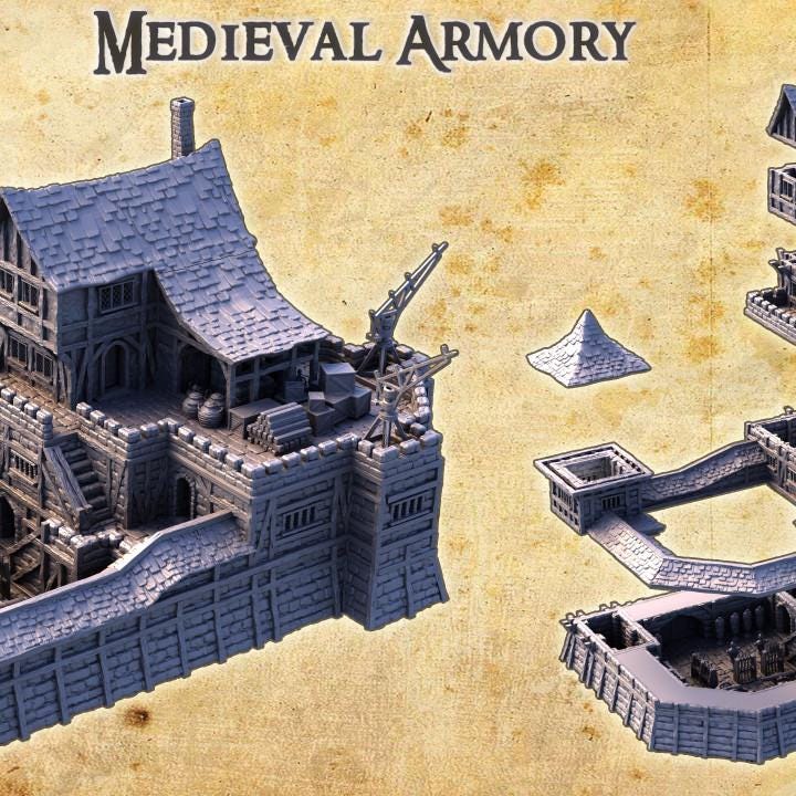 Medieval Armory, Miniature Land | Dungeons and Dragons | Pathfinder | Table Top RPG | 3D Printed Model