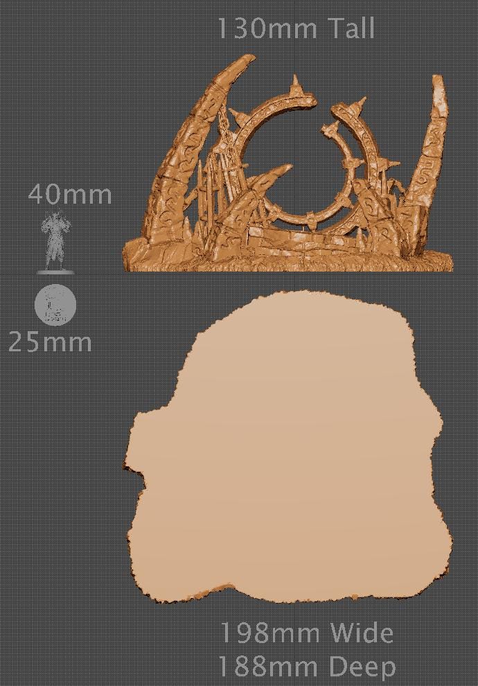 Ruined Chaos Portal, Miniature Land | Dungeons and Dragons | Pathfinder | Table Top RPG | 3D Printed Model
