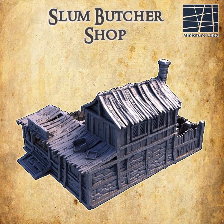 Slum District Butcher, Miniature Land | Dungeons and Dragons | Pathfinder | Table Top RPG | 3D Printed Model