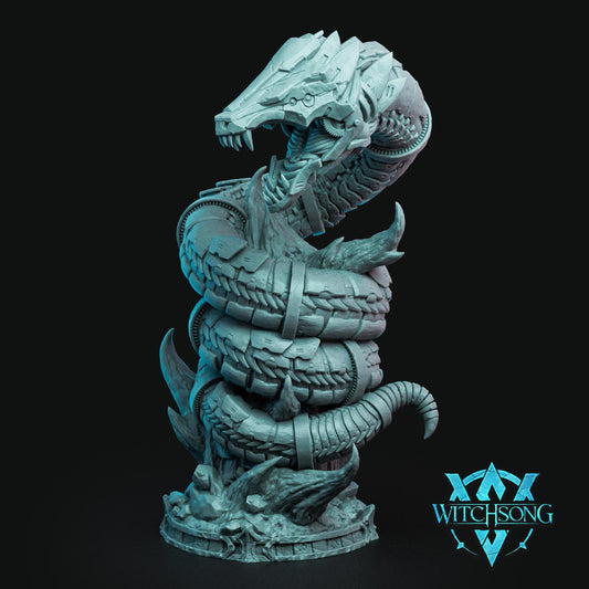 Gearworm Serpent, Bust Option, Witchsong Miniatures | Dungeons and Dragons | Pathfinder | Table Top RPG | 3D Printed Model