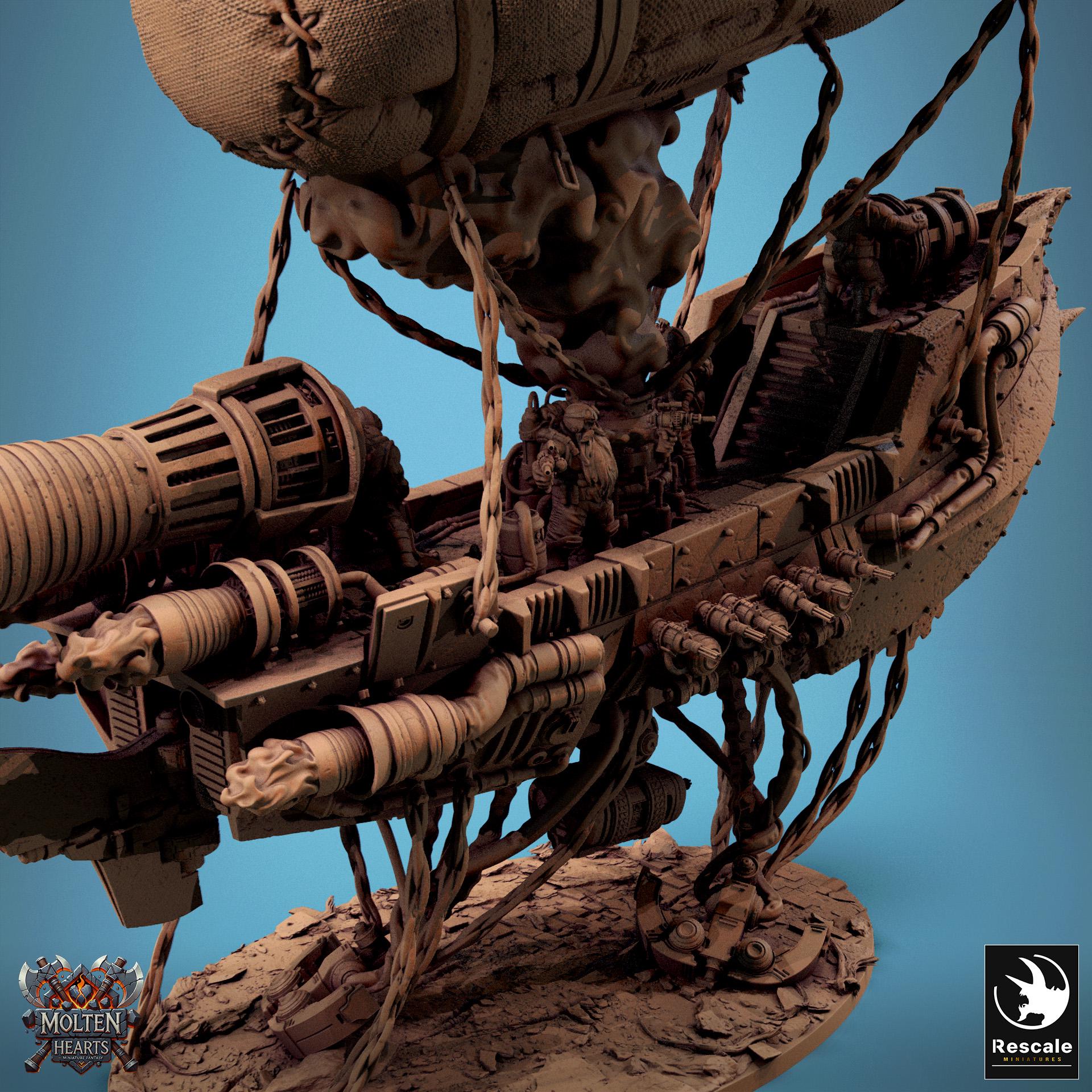 Drakarion Airship, Lord of the Print | Dungeons and Dragons | Pathfinder | Table Top RPG | 3D Printed Model