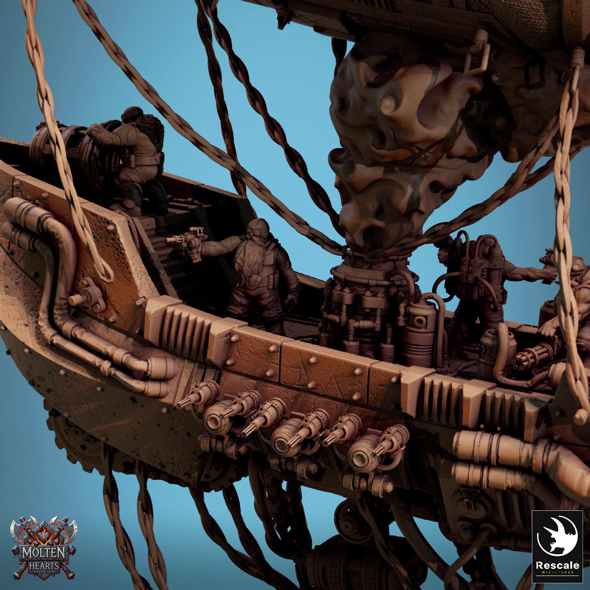 Drakarion Airship, Lord of the Print | Dungeons and Dragons | Pathfinder | Table Top RPG | 3D Printed Model