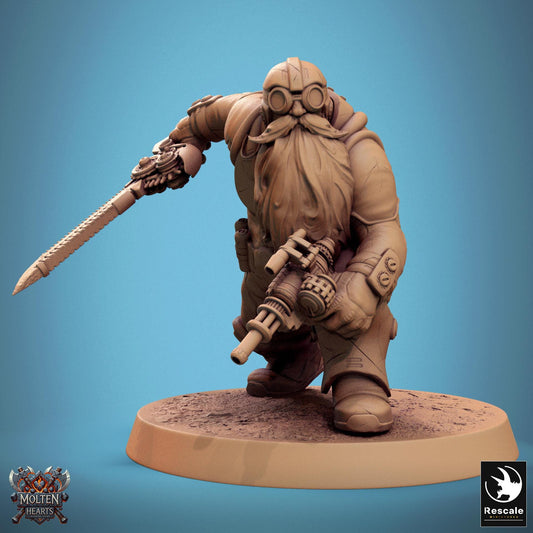 Dwarf Steampunk Soldiers, Pack 2, Lord of the Print | Dungeons and Dragons | Pathfinder | Table Top RPG | 3D Printed Model