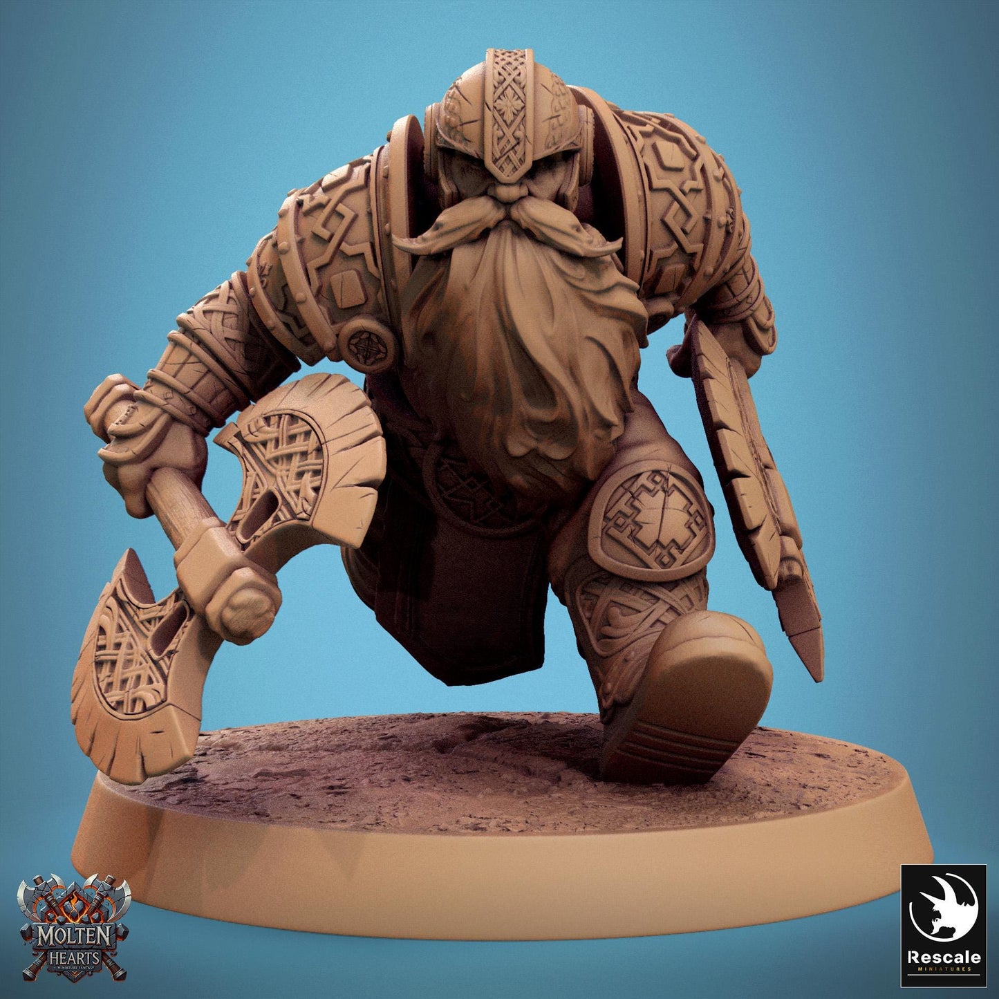 Dwarf Warriors, Pack 2, Lord of the Print | Dungeons and Dragons | Pathfinder | Table Top RPG | 3D Printed Model