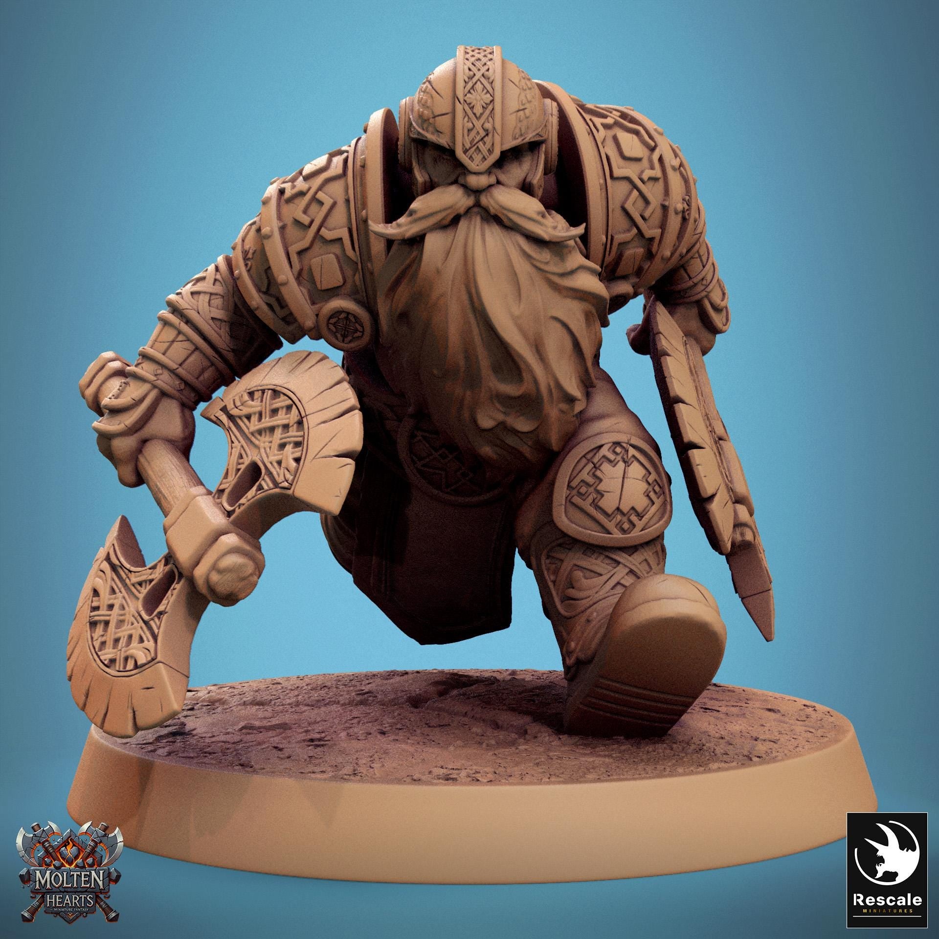 Dwarf Warriors, Pack 2, Lord of the Print | Dungeons and Dragons | Pathfinder | Table Top RPG | 3D Printed Model