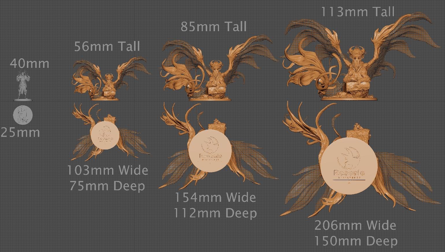 Bronze Dragon, Sitting, 2025 ver | Aussie 3D Printed Miniatures and Terrain